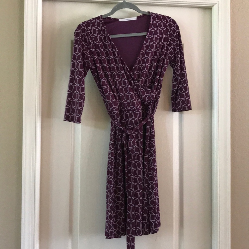 Printed dress/w belt